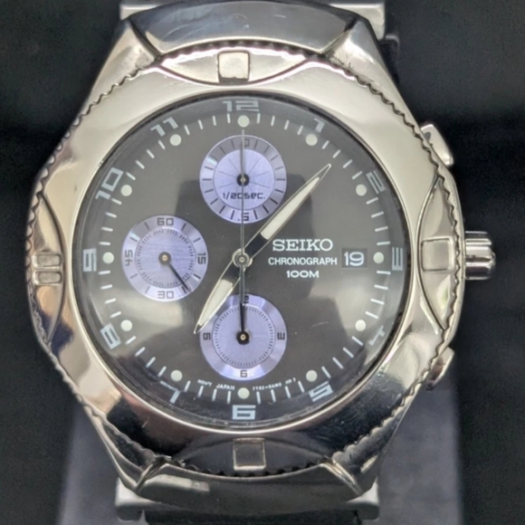 Seiko Men's Vintage Chronograph 7t92 0ax0 - Picture 1 of 7